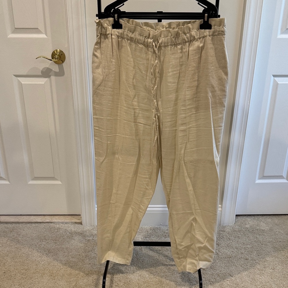 Eloquii Men's Beige Drawstring Chinos